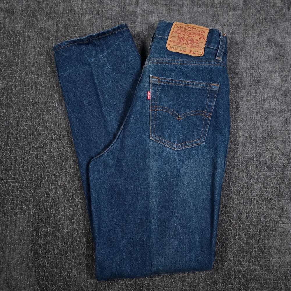 Vtg 80s Made In USA Levis 26502 0212 Jeans Womens 27x30 Dark Wash Indigo Denim